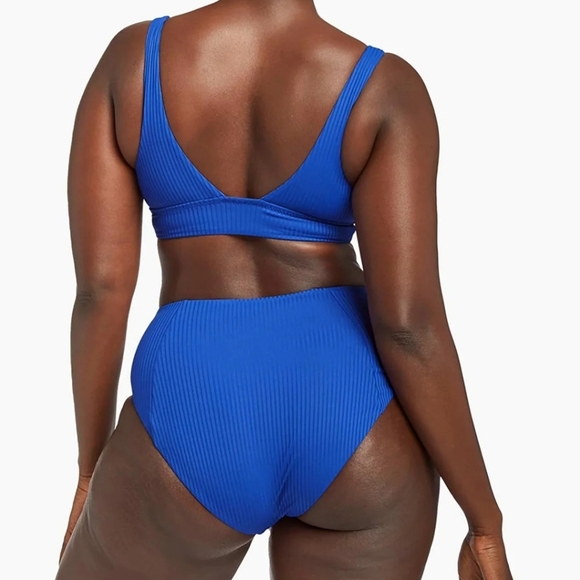 New!Vitamin A Sienna High Waist Full Cut Bottom,Eco-Rib Sienna Banded Bikini Top - Picture 2 of 12